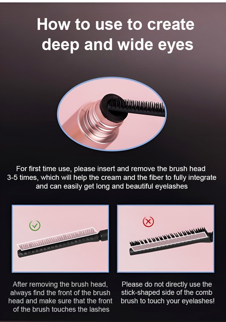 ✨Vattentät och kladdfri ögonfransmask🌟Länger och böjer ögonen omedelbart med långvarig effekt för dramatiska ögon👁️