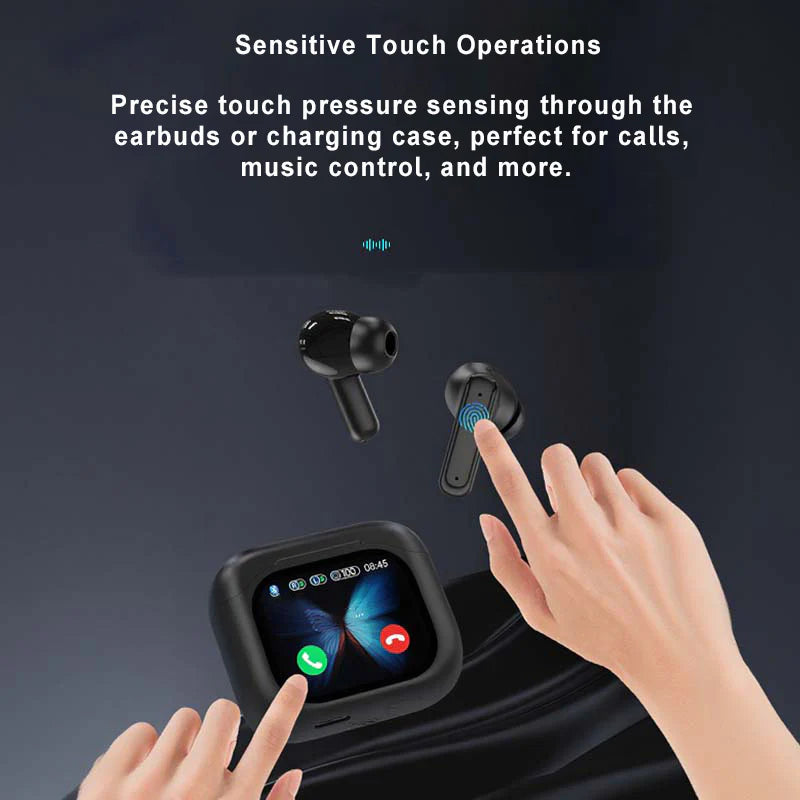 🎧 Kompakta hörlurar med pekskärm | Julrea 50% rabatt | Kristallklart ljud och brusisolering | Perfekt bärbar ljudpresent 🎄✨