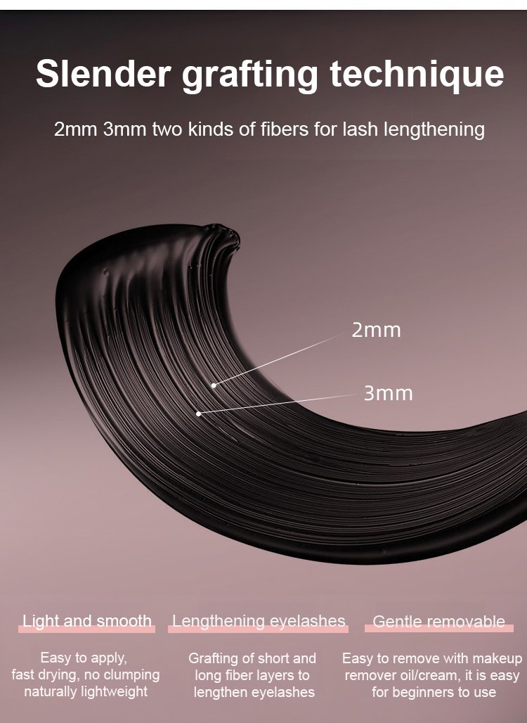 ✨Vattentät och kladdfri ögonfransmask🌟Länger och böjer ögonen omedelbart med långvarig effekt för dramatiska ögon👁️